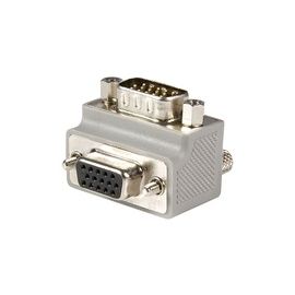 Right Angle VGA to VGA Cable Adapter Type 2 - M/F. This Right Angle VGA to VGA Cable Adapter Type 1 provides one right angled VGA male connector and one standard VGA female connector - allowing you to connect the cable to a VGA female port, even if space