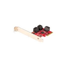 SATA PCIe Card, 6 Port PCIe SATA Expansion Card, 6Gbps SATA Adapter, Stacked SATA Connectors, PCI Express to SATA Converter