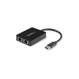 USB 3.0 to Dual Port Gigabit Ethernet Adapter NIC w/ USB Pass-Through