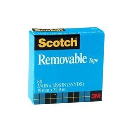 SCOTCH 811 MAGIC TAPE 19MMX33M REMO VABLE