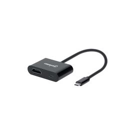 USB-C TO USB-C/HDMI M/F 19.5CM- INC/PD 4K/60HZ 20V/3A BLACK