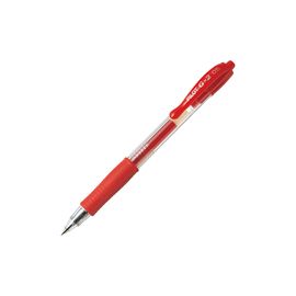 Pilot G205 Gel Rollerball Pen Rubber Grip Retractable 0.5mm Tip 0.3mm Line Red Ref 040101202 [Pack 12]