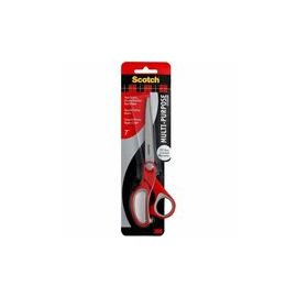 Scissors, Multipurpose, 7" Straight Cut, Silver/Red