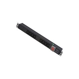 Lindy 1U 8 Way IEC Sockets. Horizontal PDU with IEC Mains Cable