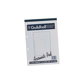 Guildhall Account Pad 8 Cash Column Ruled 54 Feint Summary 60 Leaf A4 Ref GP8SZ