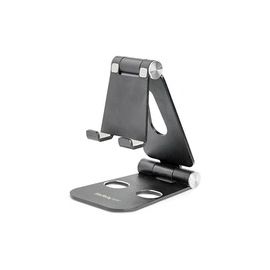 Phone and Tablet Stand - Adjustable Smartphone and Tablet Stand - Multi Angle - Foldable -Aluminum - Black (USPTLSTNDB)