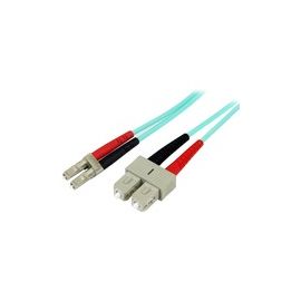 1M FIBER CABLE LC/SC 50/125 DUPLEX 10GB AQUA MULTIMODE LSZH