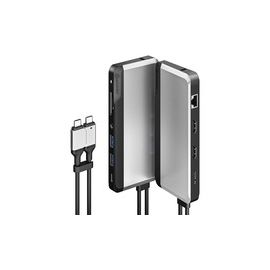 USB-C DUAL DISPLAY SUPER DOCK 10IN1 4K 60HZ SUPPORT SPACE GREY