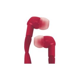 EARPHONES INC MICROPHONE 3.5MM- RED BASS/ENHAN TANGLEFREE REMOTE