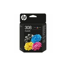HP 308 BLACK/TRI-COLOR INK CARTRIDGE COMBO 2-PACK