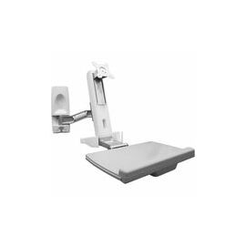 SIT STAND WALL MOUNTED COMPUTER WORKSTATION SYSTEM. FEATURES INCLUDE TILT,SWIVEL