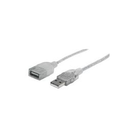 CABLE USB V2.0 EXT. 1.8M PLATA