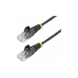 0.5 m CAT6 Cable - Slim CAT6 Patch Cord - Black - Snagless RJ45 Connectors - Gigabit Ethernet Cable - 28 AWG (N6PAT50CMBKS)