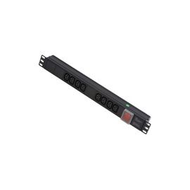 Lindy 1U 8 Way IEC Sockets Horizontal PDU with UK Mains Plug
