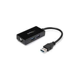 USB 3.0 to Gigabit Network Adapter with Built-In 2-Port USB Hub - Native Driver Support (Windows, Mac and Chrome OS)