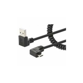USB-A TO MICRO-USB CABLE 1M- CURLY MALE/MALE BLACK USB 2.0
