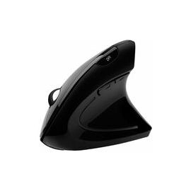 2.4 GHz RF Wireless mouse, vertical ergonomic design, soft rubbery grip for comfort. Adjustable DPI 1000/1500/2000. Battery On/Off, low battery indicator. 6 Buttons, Scroll Wheel, includes 2 AAA batteries.