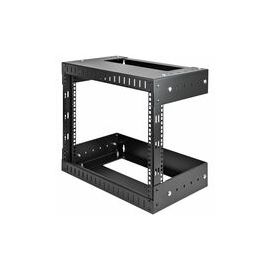 8U Open Frame Wall Mount Equipment Rack - Adjustable Depth