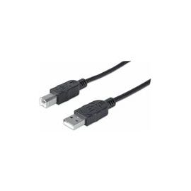 MANHATTAN CABLE USB V2.0 A-B 1.8M, NEGRO