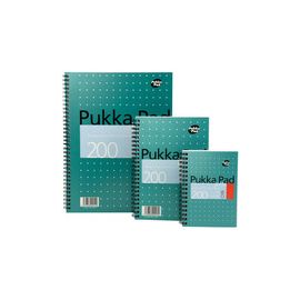 Pukka Pad Jotta Notebook Wirebound Perforated Ruled 200pp 80gsm A6 Metallic Ref JM036 [Pack 3]