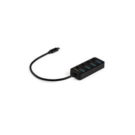 4-Port USB C Hub - 4x USB-A Ports with Individual On/Off Switches - Portable USB-C to USB 3.0 Hub - Bus-Powered USB Type-C Hub