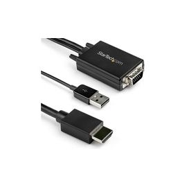 VGA to HDMI Adapter Cable - 2 m (6.6 ft.) - USB Audio - VGA to HDMI converter with Audio Support (VGA2HDMM2M)