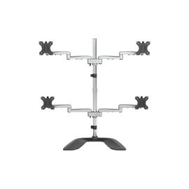 Quad-Monitor Stand - For up to 32" VESA Mount Monitors - Articulating - Steel & Aluminum Four Monitor Mount (ARMQUADSS)
