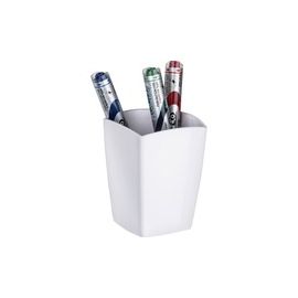 Pencil Cup, Magnetic, 3"Wx3"Dx3-3/4"H, White