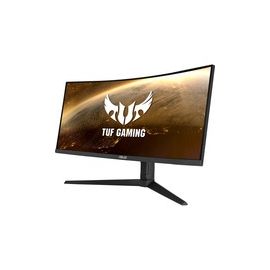 ASUS TUF Gaming VG34VQL1B (90LM06F0-B011B0) 34" Curved HDR Monitor, WQHD (3440x1440), 165Hz, 1ms, Extreme Low Motion Blur, FreeSync Premium, Eye Care, DisplayPort HDMI USB, Height Adjustable, DisplayHDR 400. Designed for fast-paced games, the TUF Gaming V