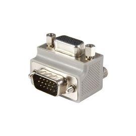 Right Angle VGA to VGA Cable Adapter Type 1 - M/F. This Right Angle VGA to VGA Cable Adapter Type 1 provides one right angled VGA male connector and one standard VGA female connector - allowing you to connect the cable to a VGA female port, even if space