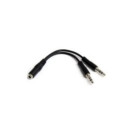 3.5mm 4 Pin to 2x 3 Pin 3.5mm Headset Splitter Adapter - F/M