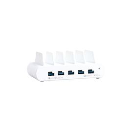 5 PORT USB AND USB-C MULTIPLE TABLET CHARGING STATION WHITE