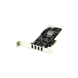 4 Port PCI Express (PCIe) SuperSpeed USB 3.0 Card Adapter with UASP - SATA/LP4 Power