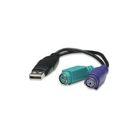 ADAPTADOR CONVERTIDOR USB A PS2 PS/2 2 PUERTOS TECLADO Y MOUSE