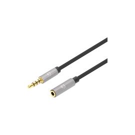 STEREO AUDIO 3.5MM EXT CABLE 3M-M/F SLIM PREMIUM GOLD-PLATED