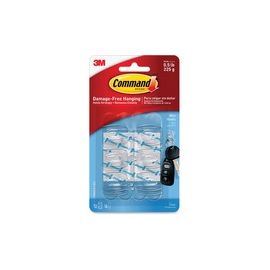 Mini Hooks w/Adhesive Strip, 6/PK, Clear