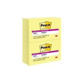 Super Sticky Pads, 90 Sheets/PD, 3"x5" , 12/PK, Canary