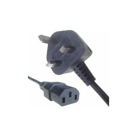 1M UK Male (BS1363) to IEC C13 female mains power cable