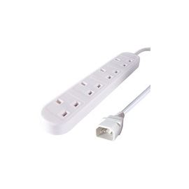 2m 4 gang outlet mains lead [IEC C14 to 4 x 3 pin]