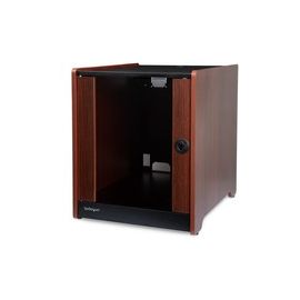 12U Office Server Cabinet w/ Wood Finish and Casters