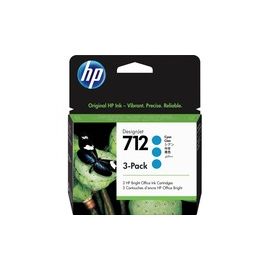 HP 712 3-PACK 29-ML CYAN DESIGNJET INK CARTRIDGE