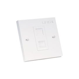 Lindy CAT6 Single Wall Plate with 1 x RJ-45 Shuttered Socket. Unshielded