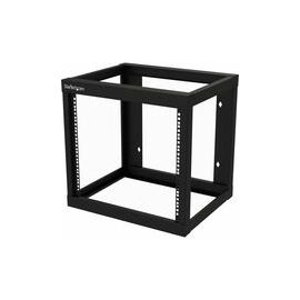 9U Wall-mount Rack - Open Frame - 2 Post - 18 in. Deep - Steel - Black - EIA 310 - 175 lb. (80 kg) Weight Cap (RK919WALLO)
