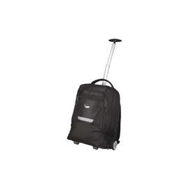 LIGHTPAK Laptop Trolley Rucksack Nylon Teleskoptrolley verstaubare Tragegurte Schmutzcover fuer Rollen gepolstertes Laptopfach