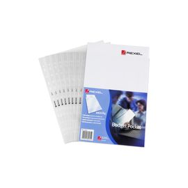 Rexel Budget Pocket A4 Clear Pack of 100 11000