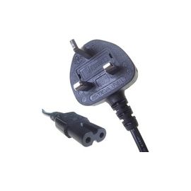 3m mains lead [Moulded 3 pin to 2 pin C7 reversible (figure 8) connector]