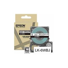 Epson LK-6WBJ Black on Matte WhiteTape Cartridge 24mm - C53S672064