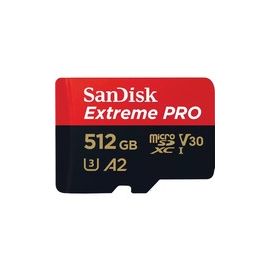EXTREME PRO MICROSDXC 512GB+SD ADAPTER 200MB/S 140MB/S A2 C10 V