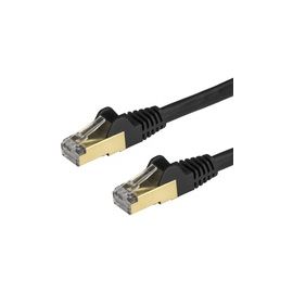 1m Black Cat6a Ethernet Cable - Shielded (STP) - Cat6a Patch Cable - Cat6a Network Cable - Cat 6a