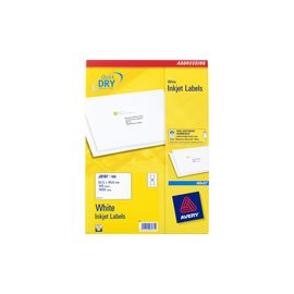 Avery QuickDRY Inkjet Label 63.5x46.6mm 18 per Sheet 18TV Pack of 100 White J8161-100